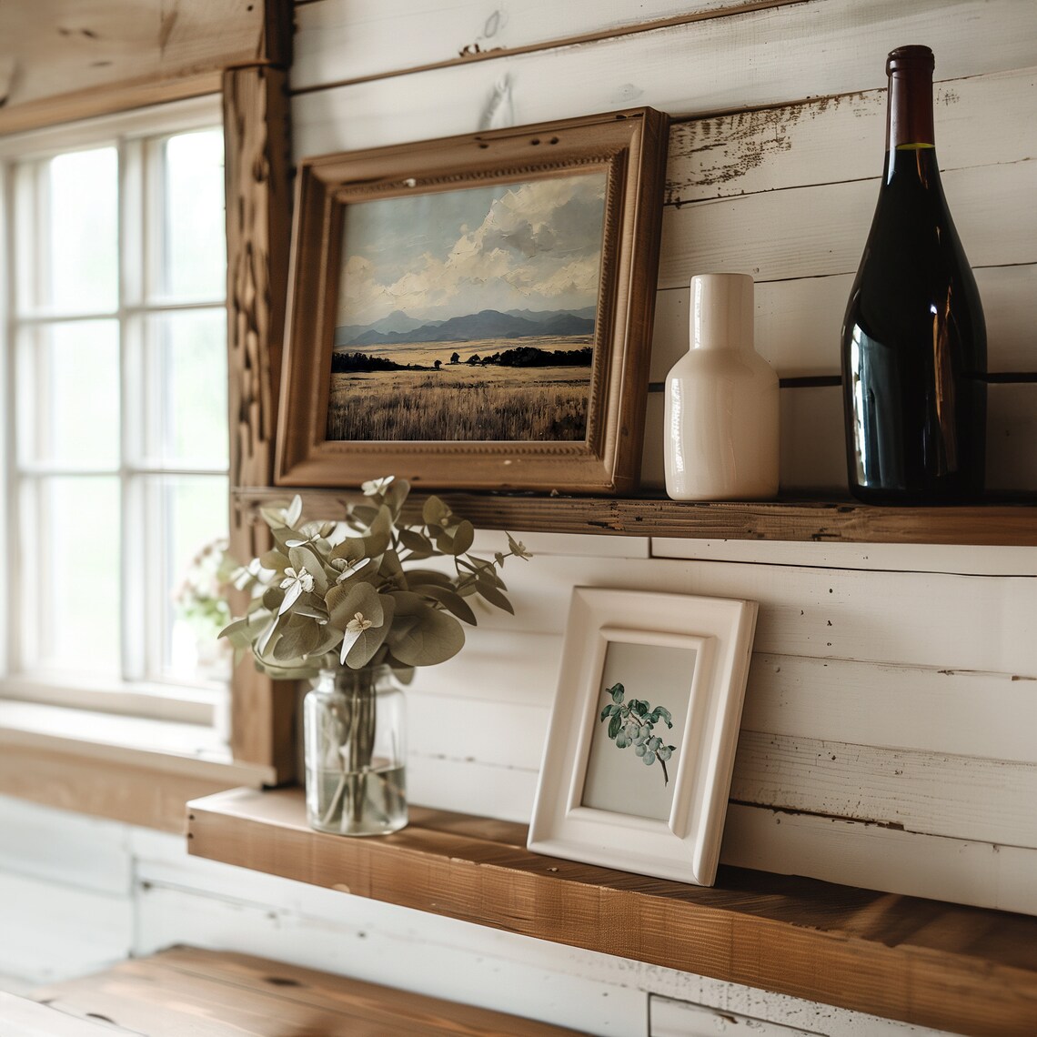 Rustic Neutral Landscape Print, Vintage Country Scenery - Image 3