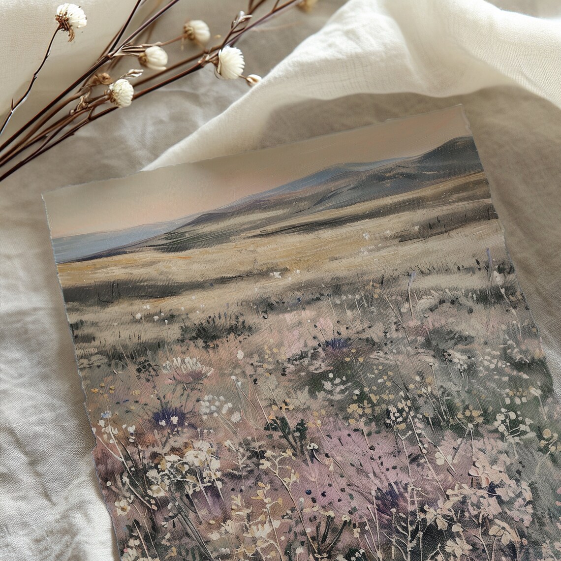 Lavender Field Landscape Vintage Art Print - Image 5