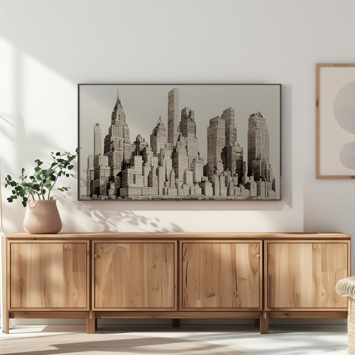 New York City Skyline Sketch Art Print - Image 2