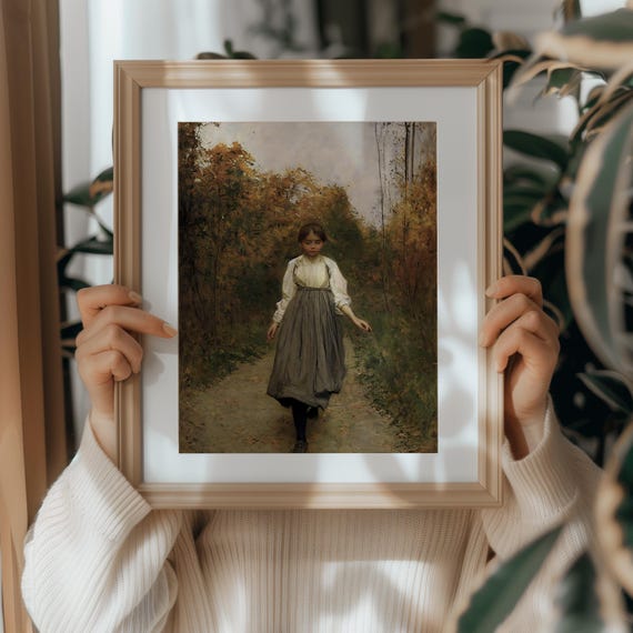 Autumn Portrait Vintage Fall Farmhouse Art Print