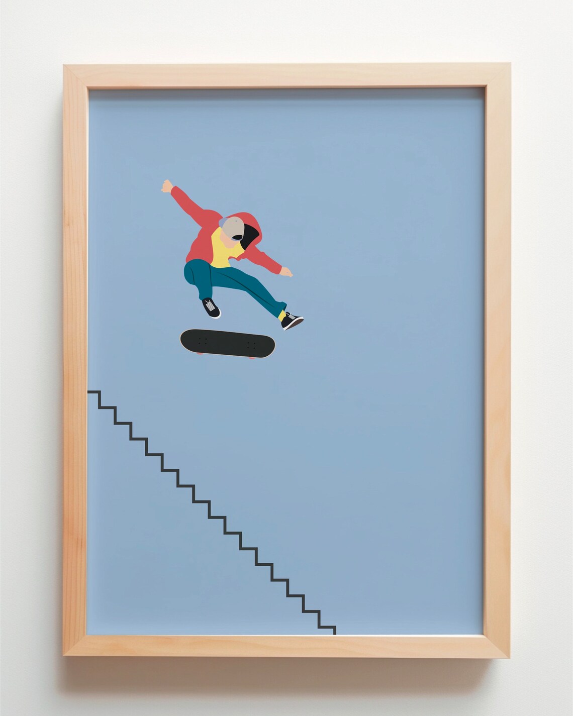 Skateboarder Poster, Minimal Modern Pop Art Print - Image 4