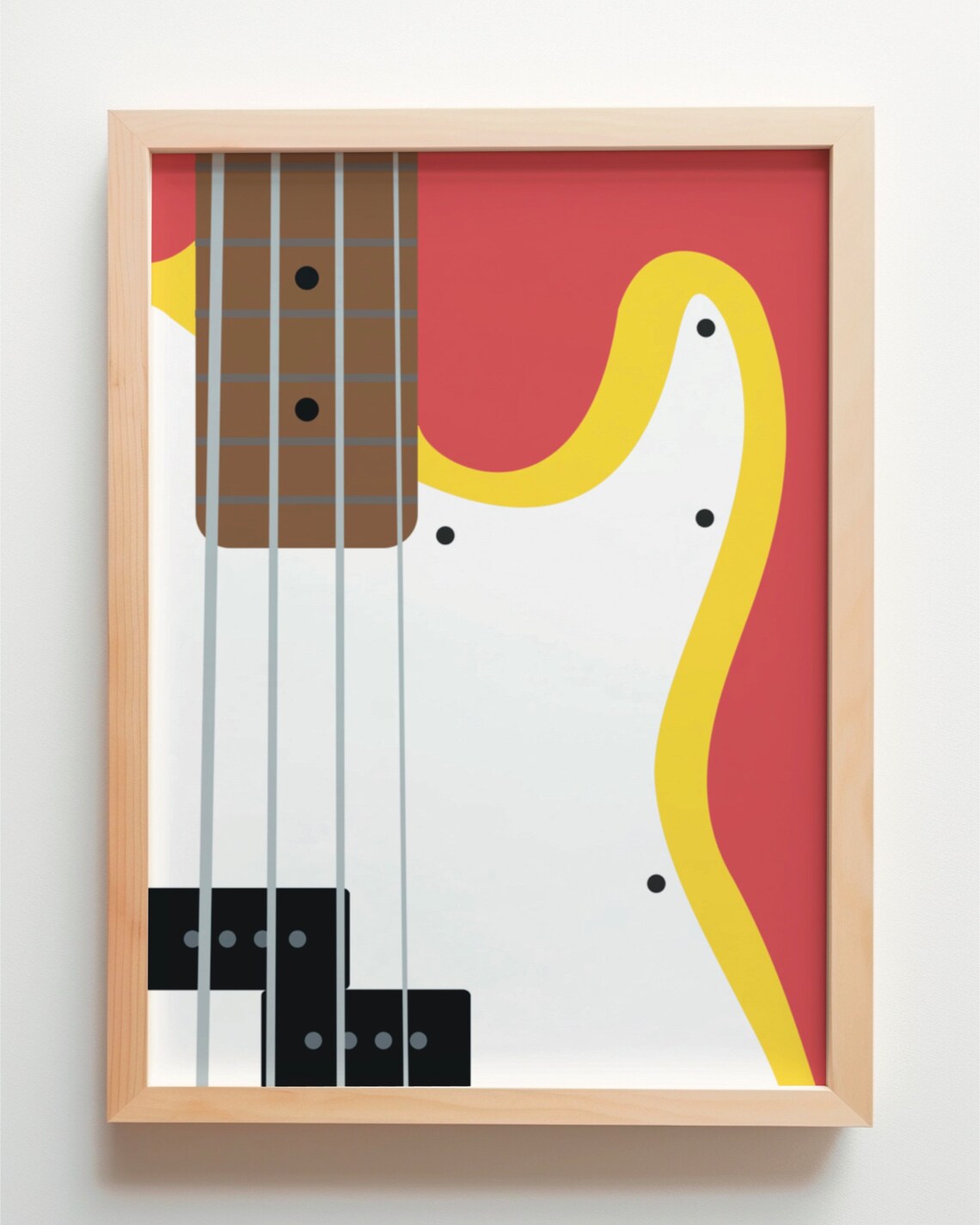 Electric Bass Guitar Minimal Modern Art Print - Image 5