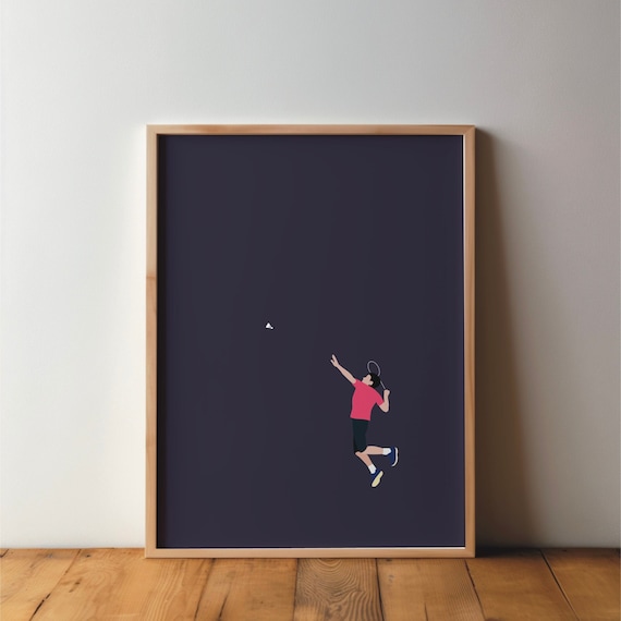 Badminton Poster, Minimal Modern Sports Art Print