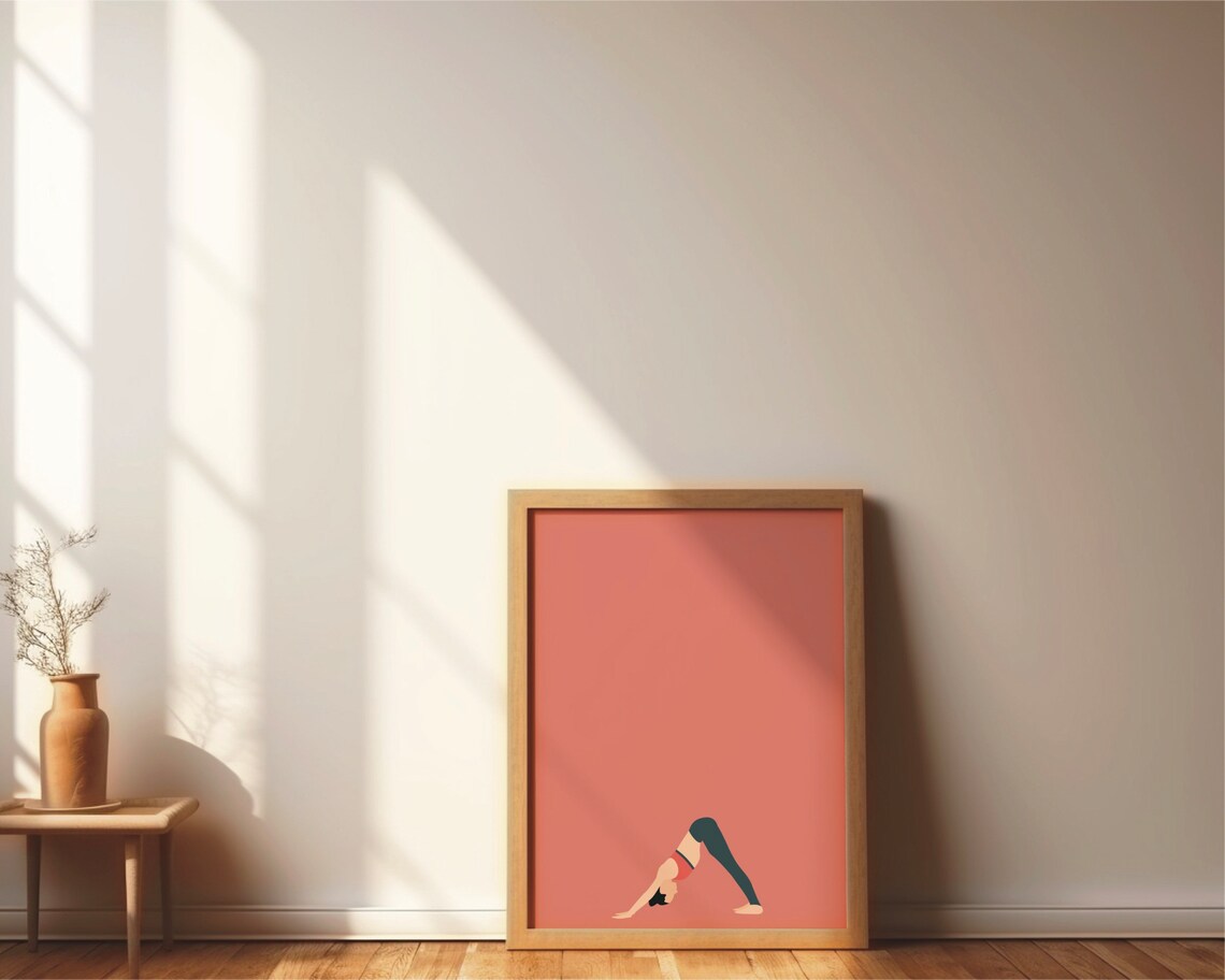 Yoga Lady 1 Minimal Modern Yoga Poster Art Print - Image 2