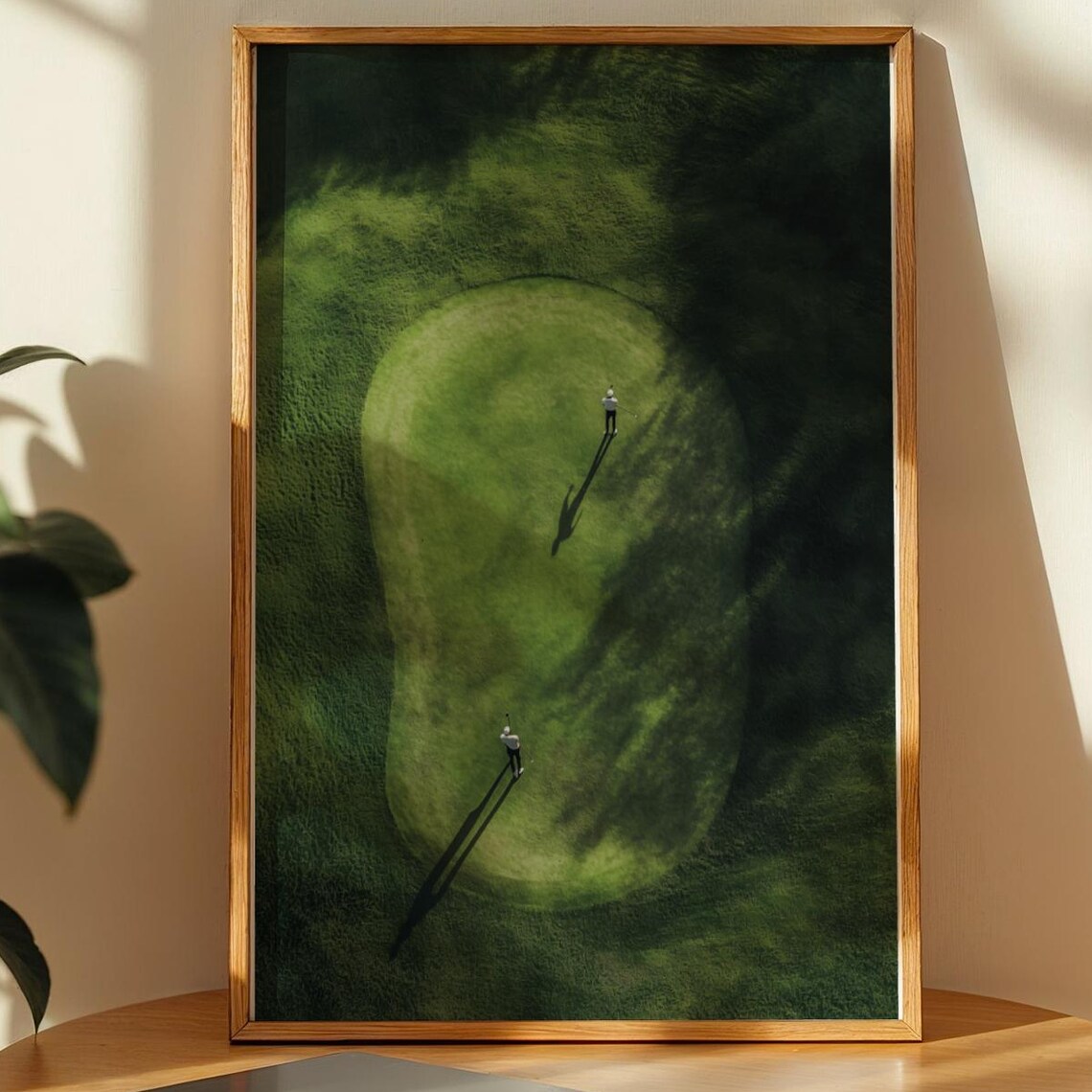 Minimalist Golfers Aerial Poster Green Golf Course Sports Decor