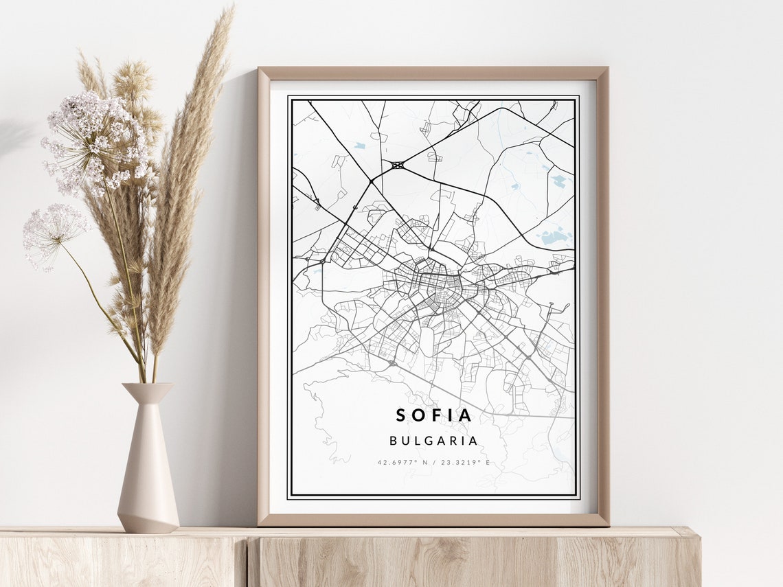 Sofia City Map Print Poster Wall Art Geographic