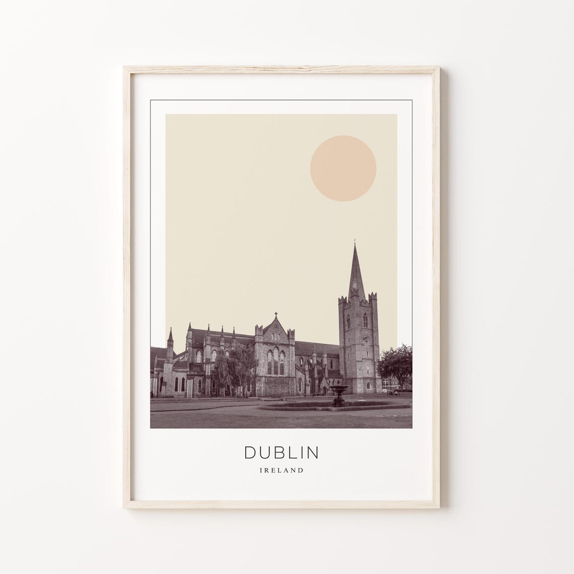 Dublin Ireland Saint Patrick's Cathedral Minimalist Travel Poster