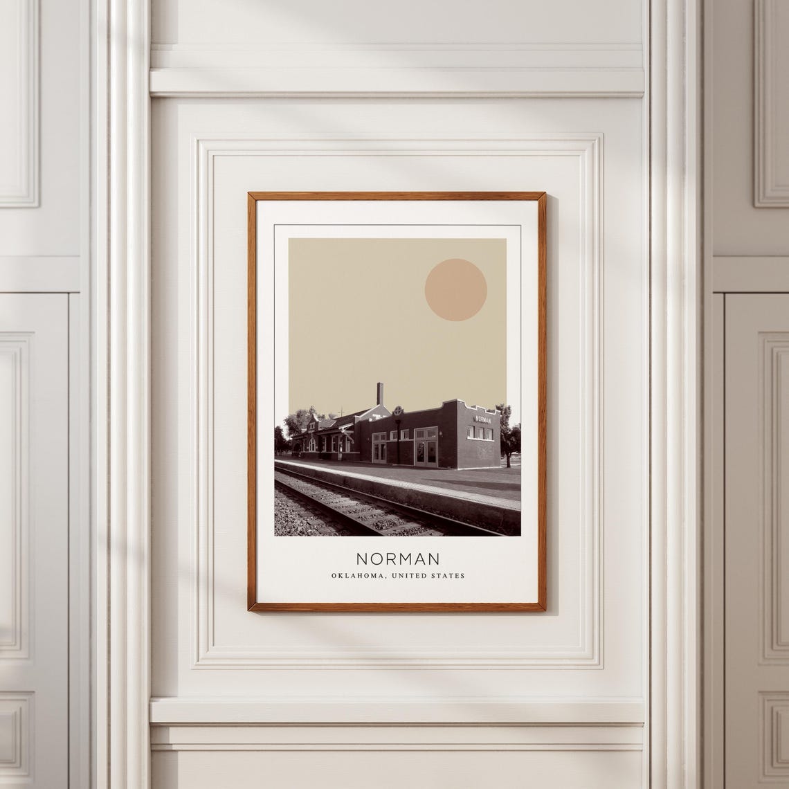 Norman Oklahoma Historic Train Station Minimalist Travel Poster - Image 2