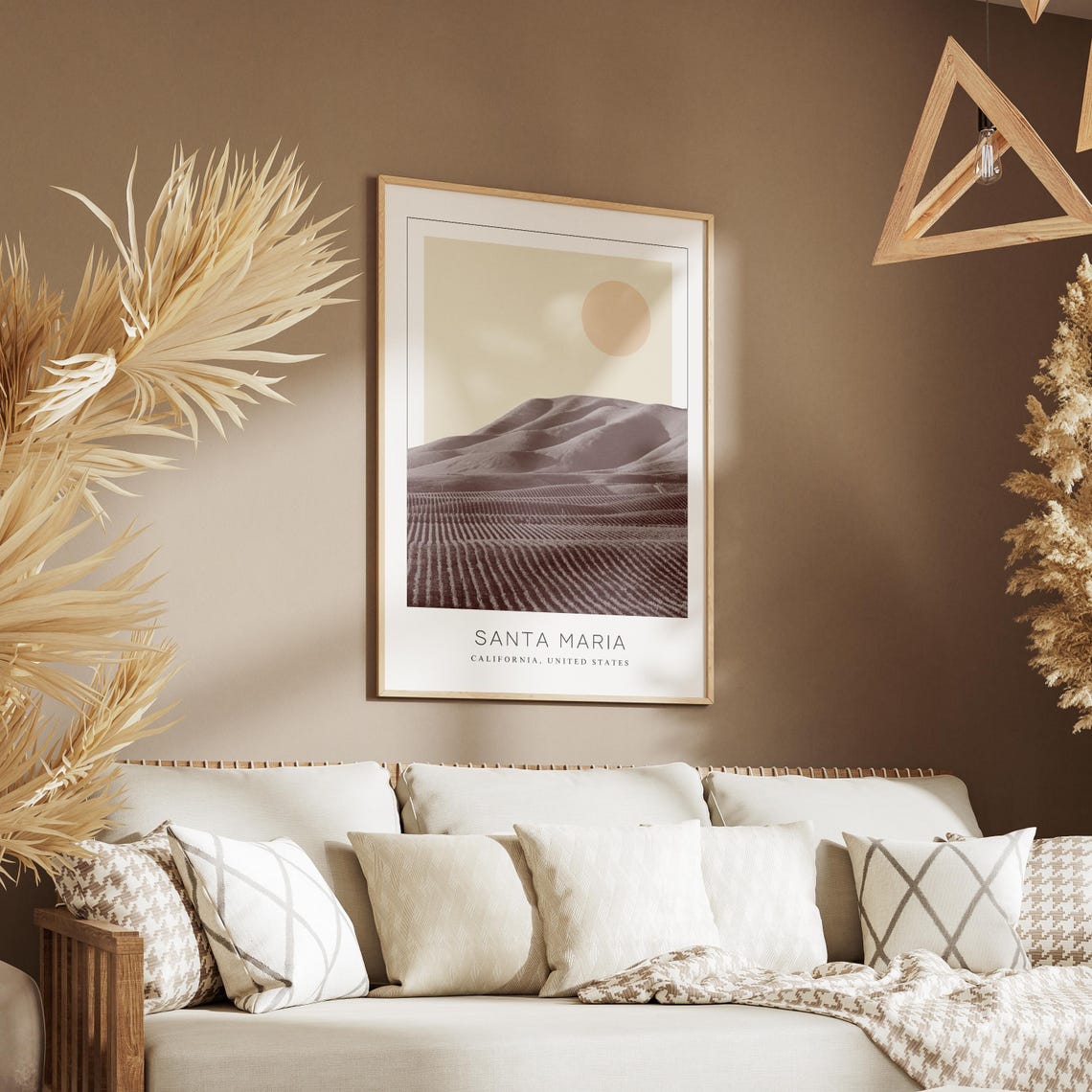 Santa Maria California Rolling Hills Minimalist Landscape Poster - Image 3
