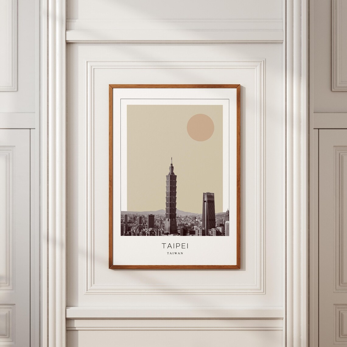Taipei 101 Tower Taiwan City Skyline Minimalist Travel Poster - Image 2