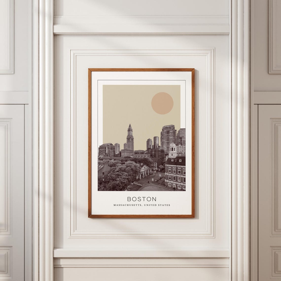 Boston Massachusetts Historic Clock Tower Minimalist Travel Poster - Image 2