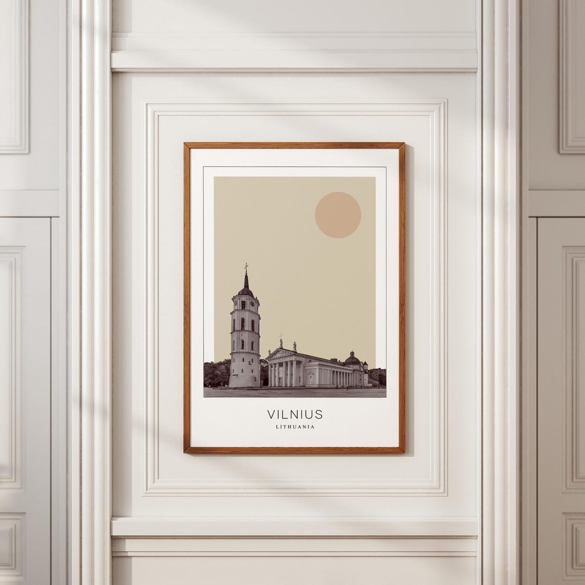Vilnius Cathedral Basilica Bell Tower Square Minimalist Travel Poster - Image 2