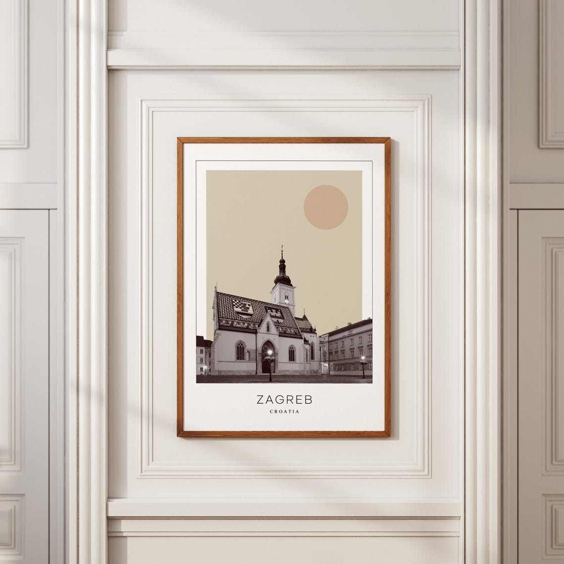 Zagreb Croatia St Marks Tiled Church Minimalist Travel Poster - Image 2