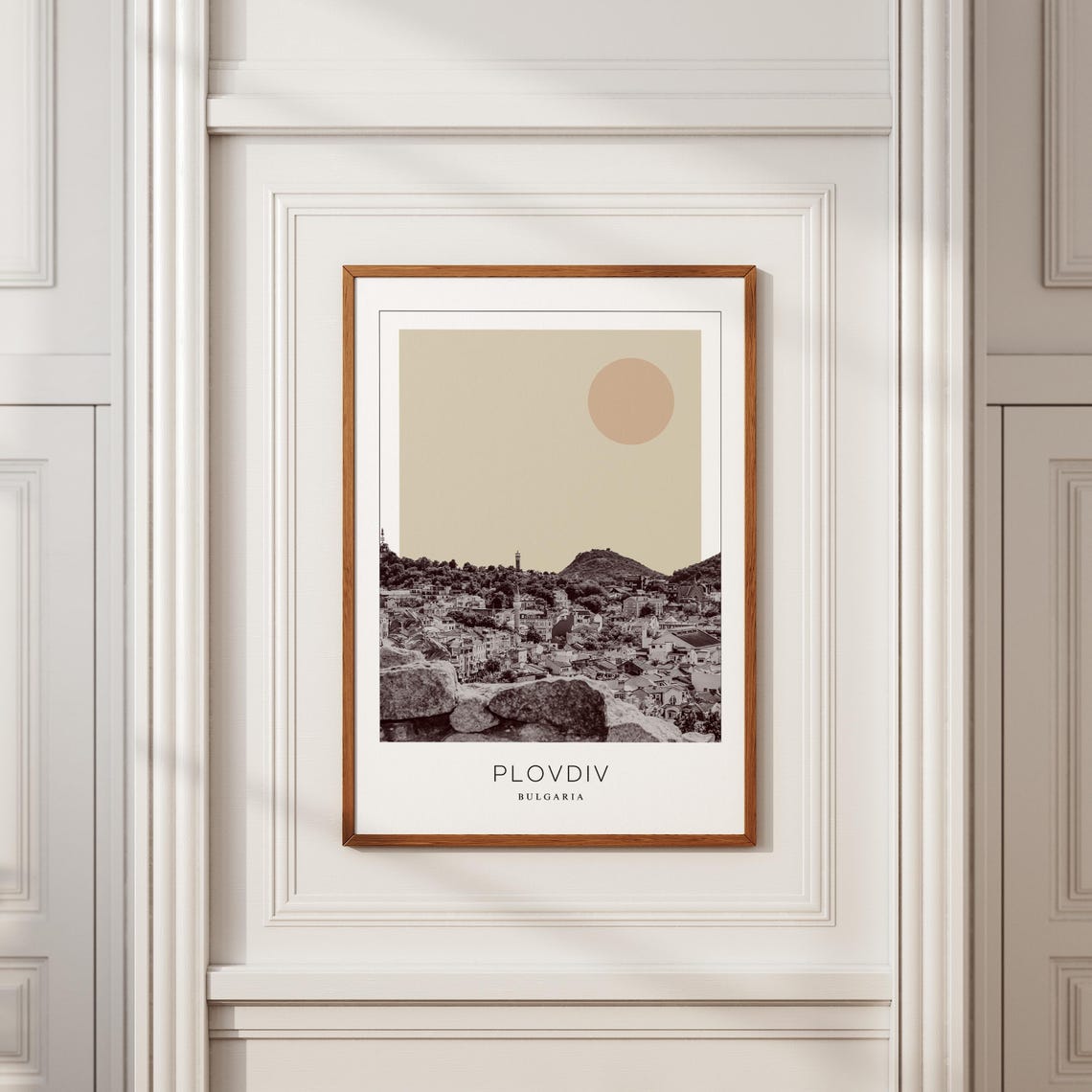 Plovdiv Bulgaria Old Town on Seven Hills Minimalist Travel Poster - Image 2