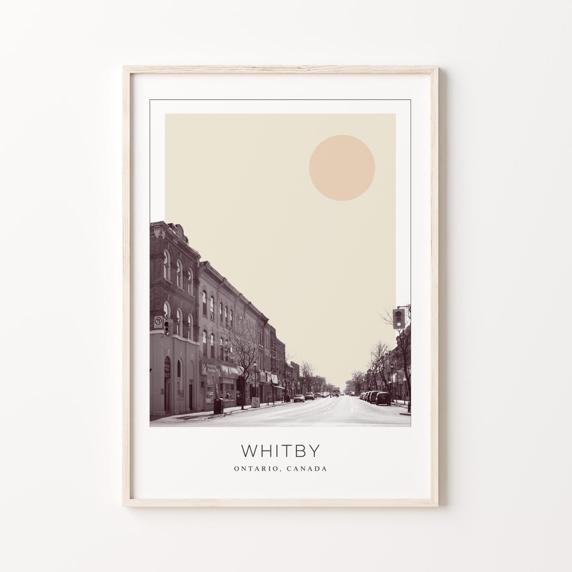 Whitby Ontario Historic Downtown Street Minimalist Travel Poster