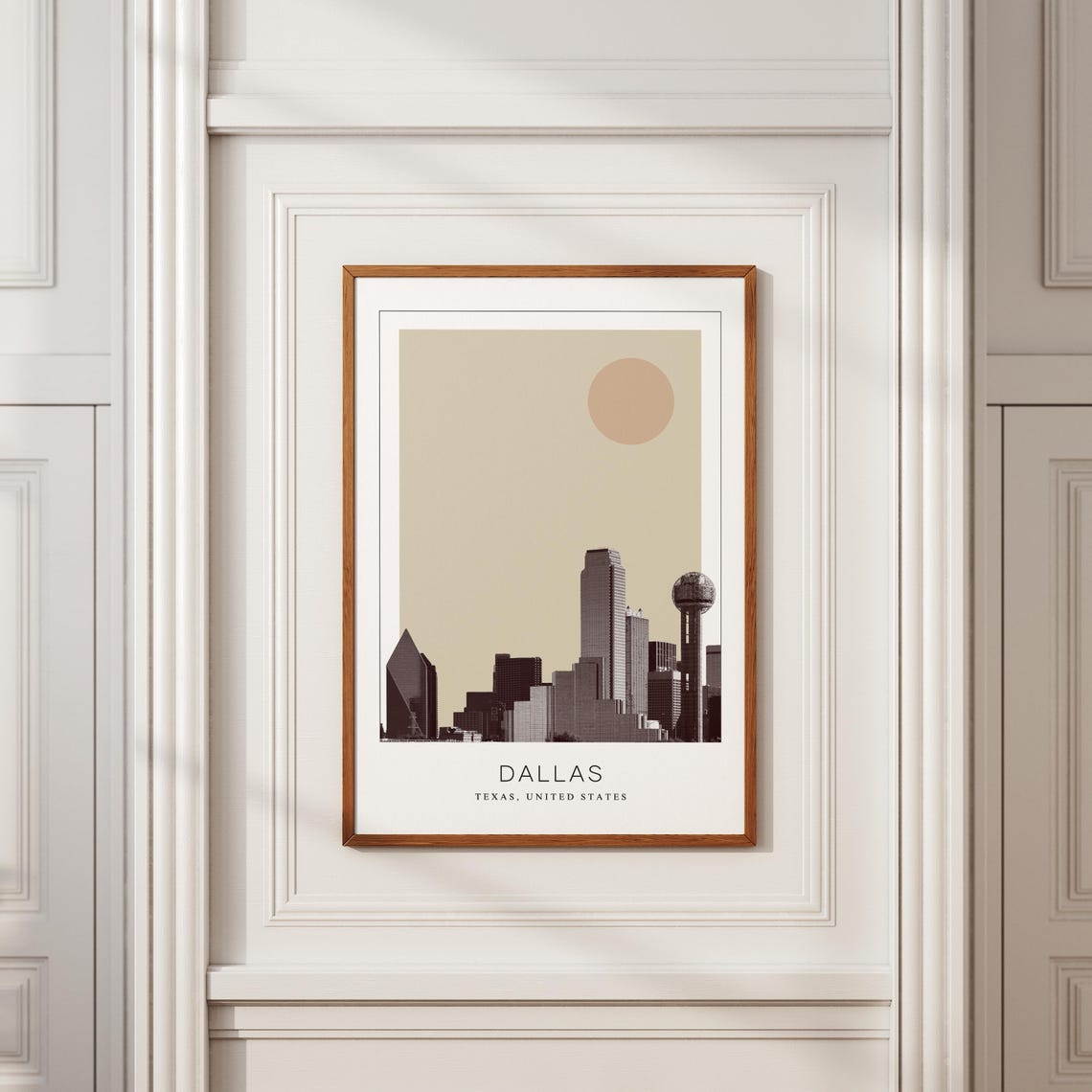 Dallas Texas Skyline Reunion Tower Modern Minimalist Travel Poster - Image 2