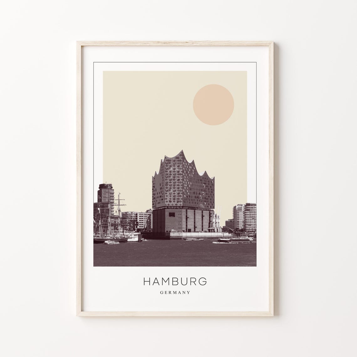 Hamburg Elbphilharmonie Harbor Minimalist Germany Travel Poster