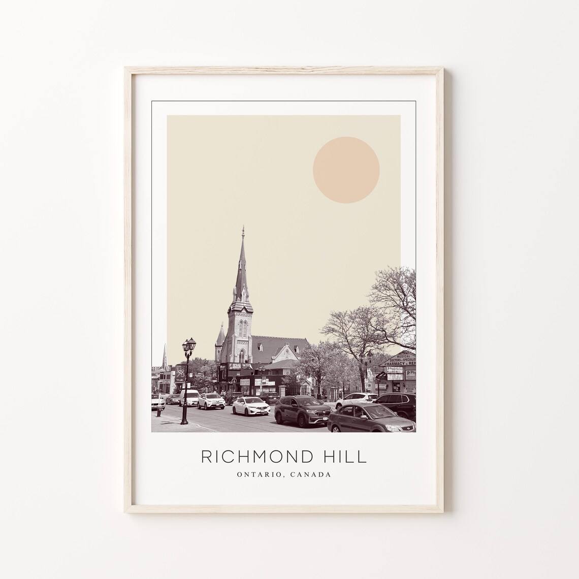 Richmond Hill Ontario Church Main Street Minimalist Travel Poster