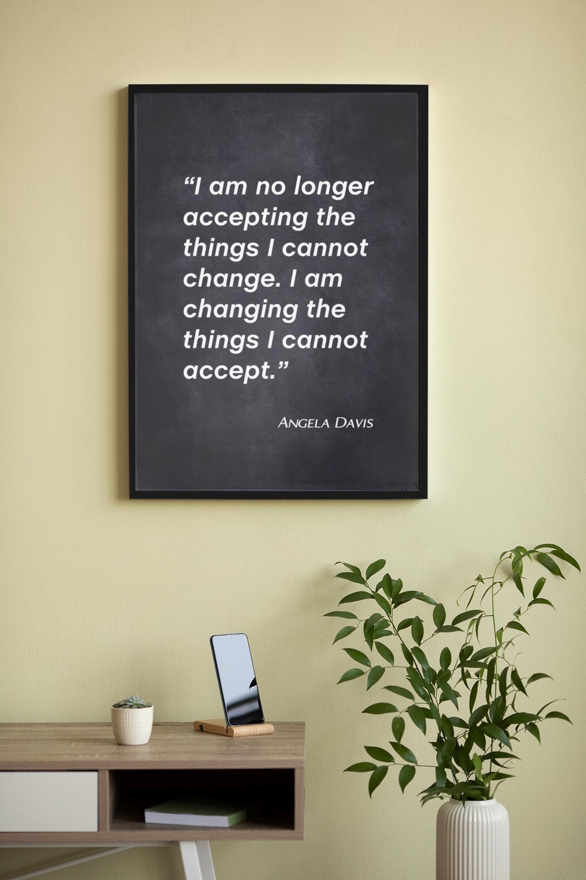 Angela Davis Inspirational Quote Chalkboard Style Wall Poster - Image 4