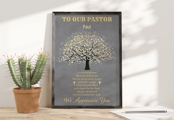 To Our Pastor We Appreciate You Golden Tree of Life Poem Poster