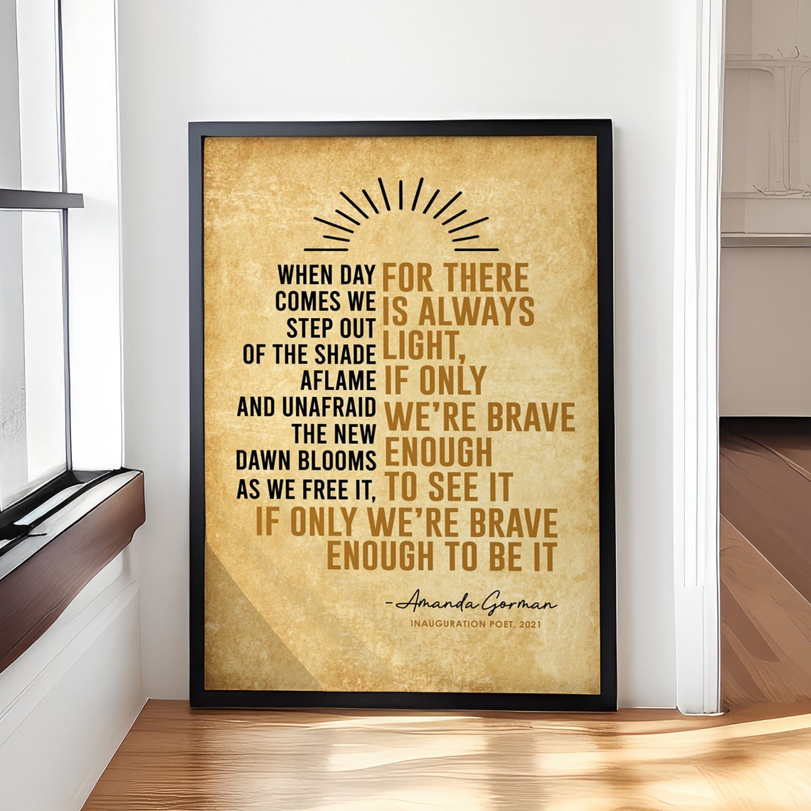 Amanda Gorman The Hill We Climb Inauguration Poet Quote Poster