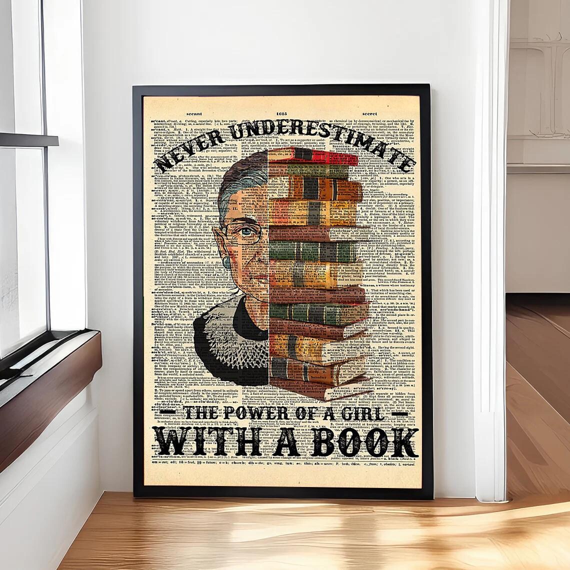 Never Underestimate the Power of a Girl With a Book Art Poster