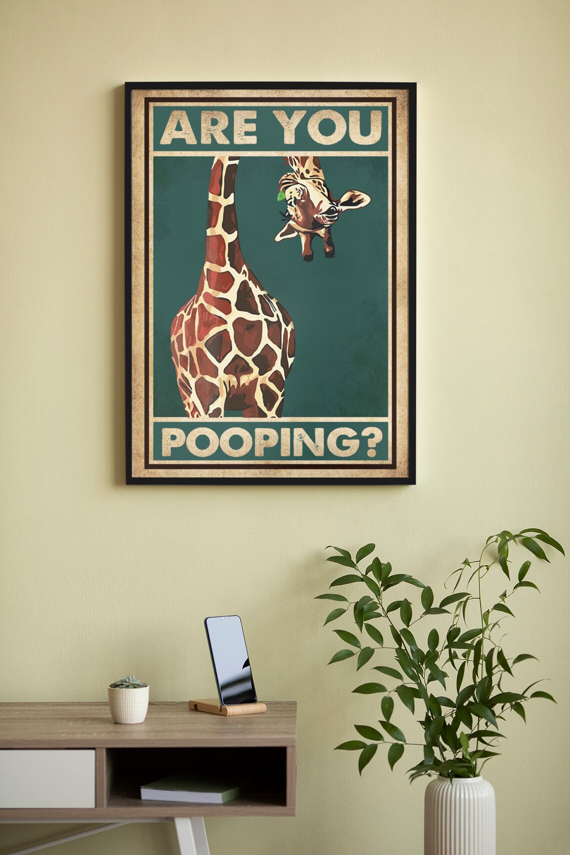Giraffe Are You Pooping, Bathroom Toilet Decor - Image 4