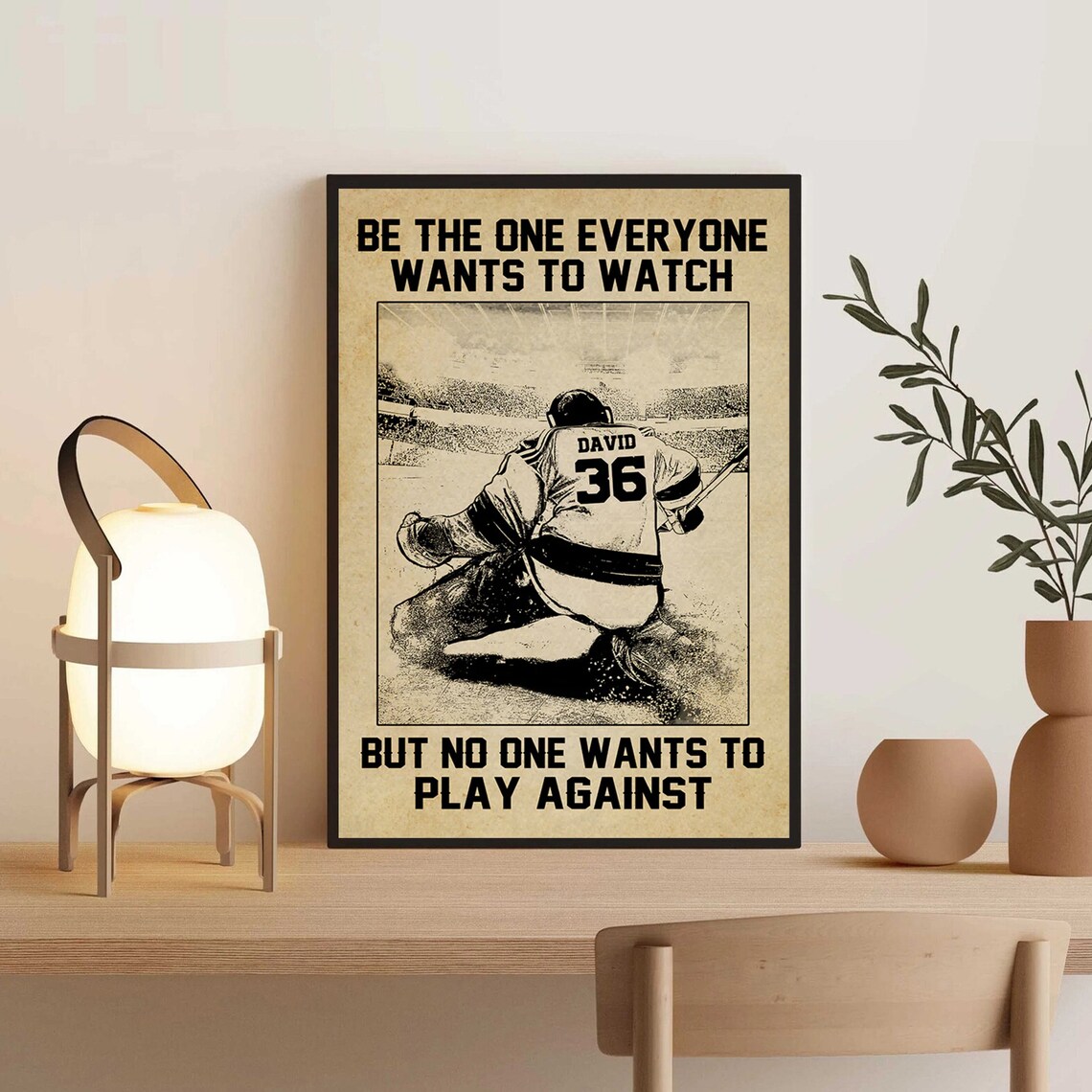 Vintage Hockey Goalie Sketch Competitive Quote Hockey Wall Poster - Image 4