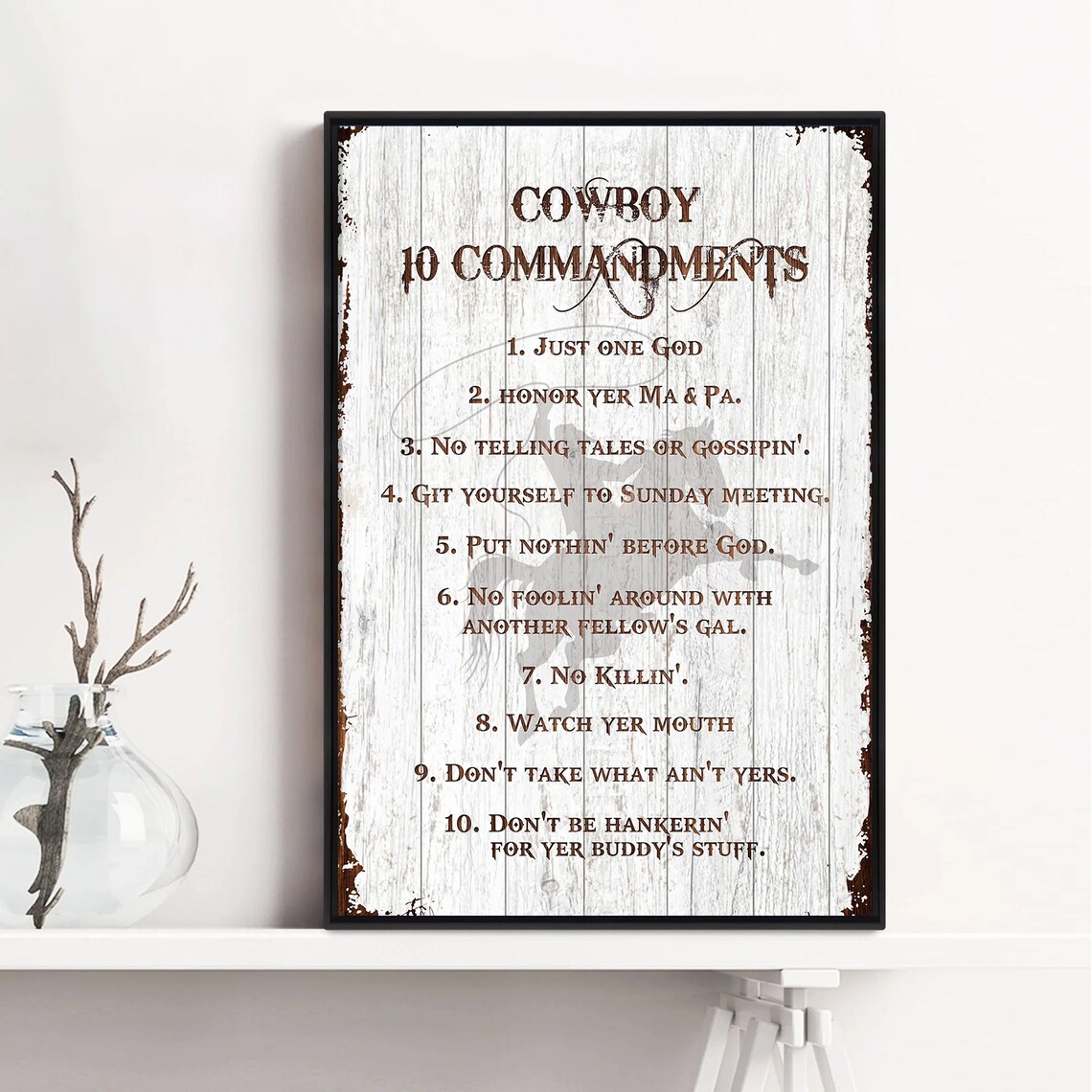 Cowboy 10 Commandments Country Western Art Print - Image 2