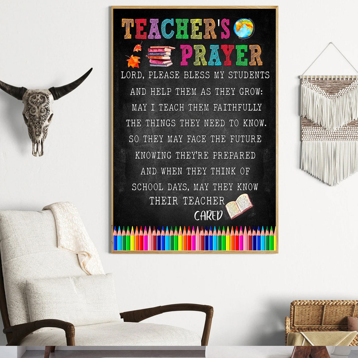 Teacher's Prayer Chalkboard Classroom Appreciation Gift Poster - Image 3