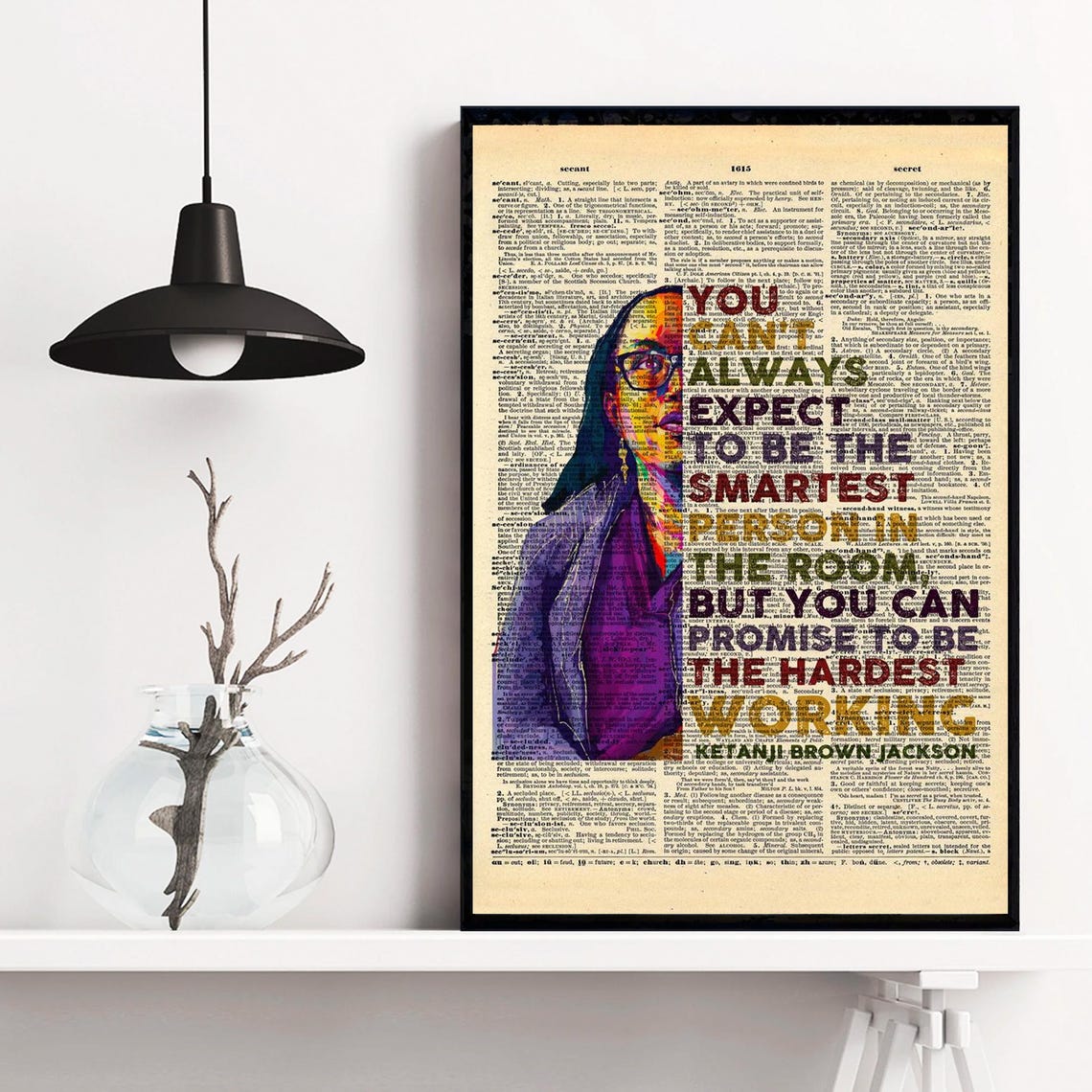 Ketanji Brown Jackson Hardest Working Dictionary Page Quote Poster - Image 3