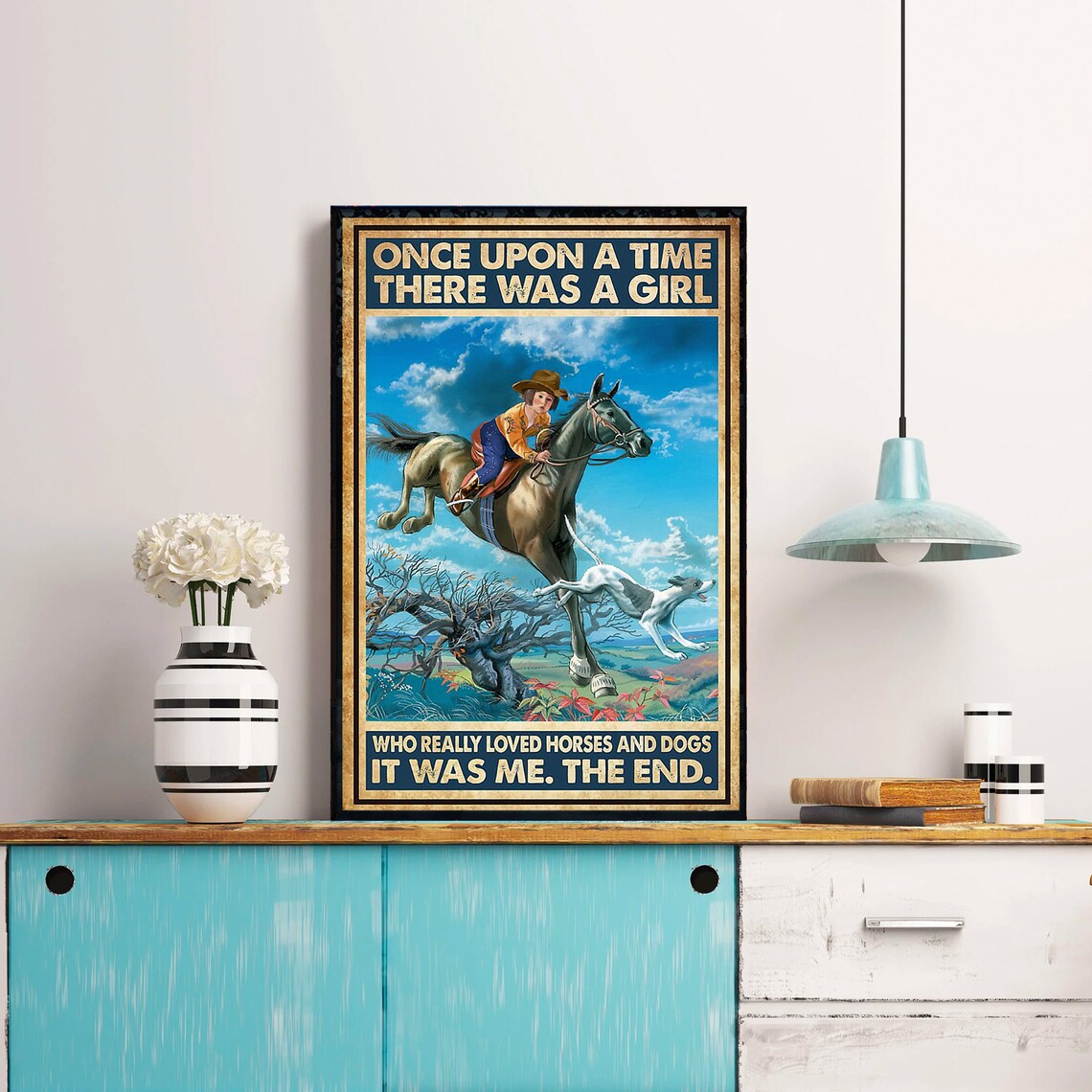 Girl Who Loved Horses And Dogs Art Print - Image 3