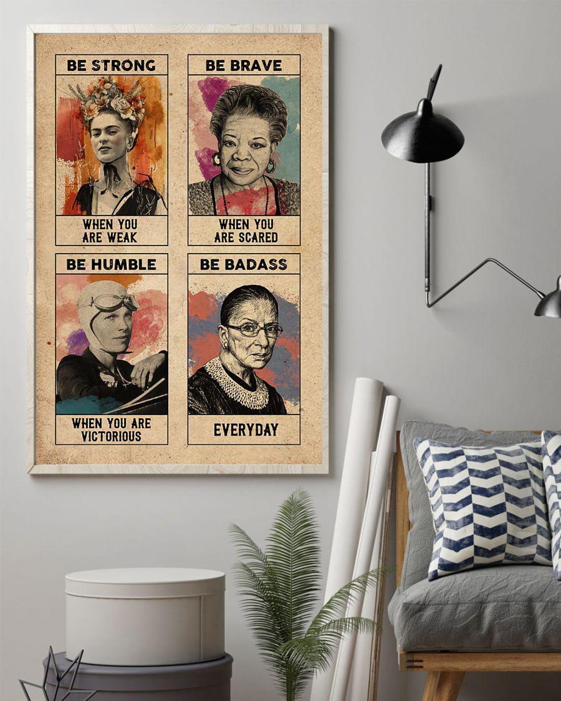 Be Strong Be Brave Be Badass Women History Four Panel Poster - Image 2