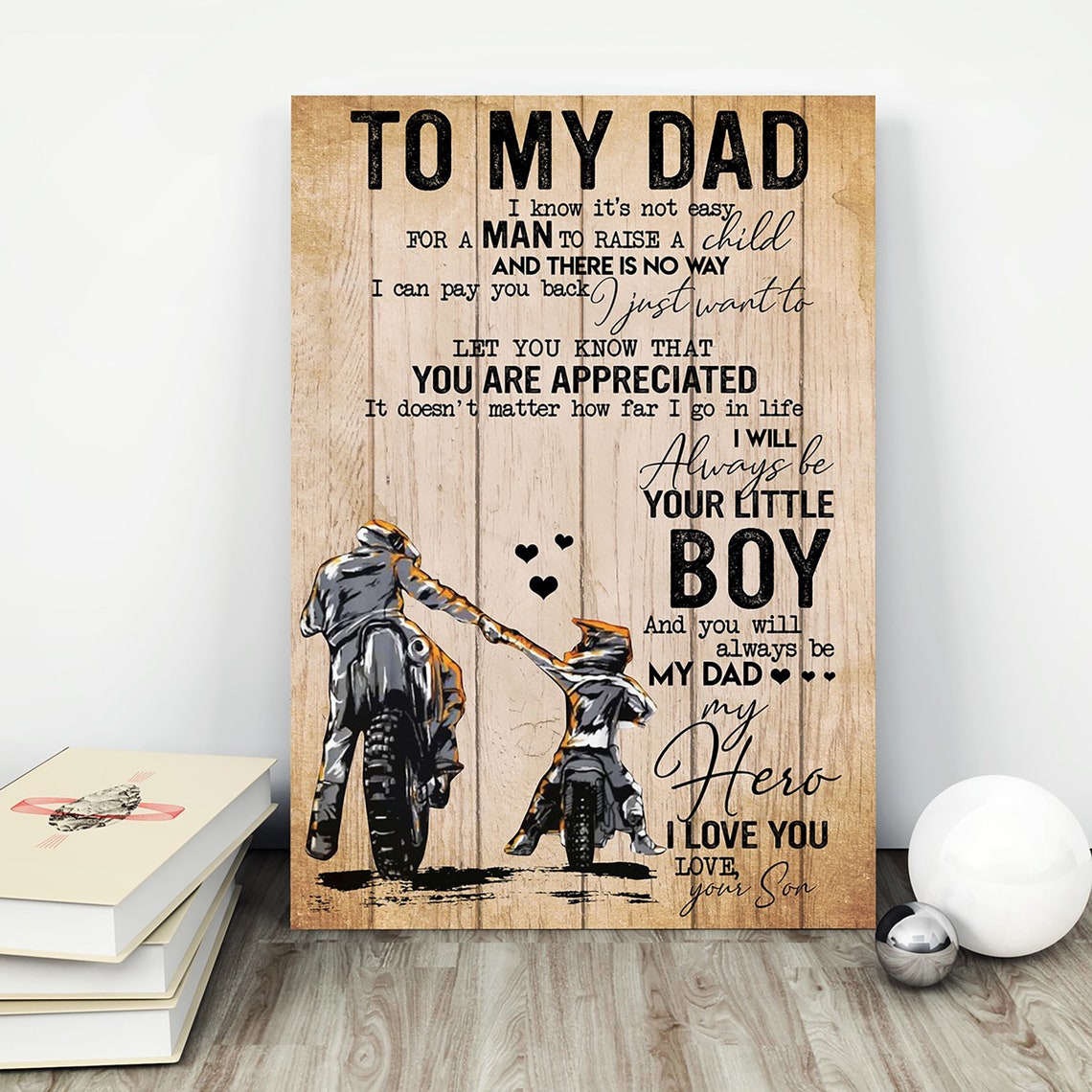To My Dad Motocross Dad and Son Bikers Heartfelt Gift Poster - Image 4