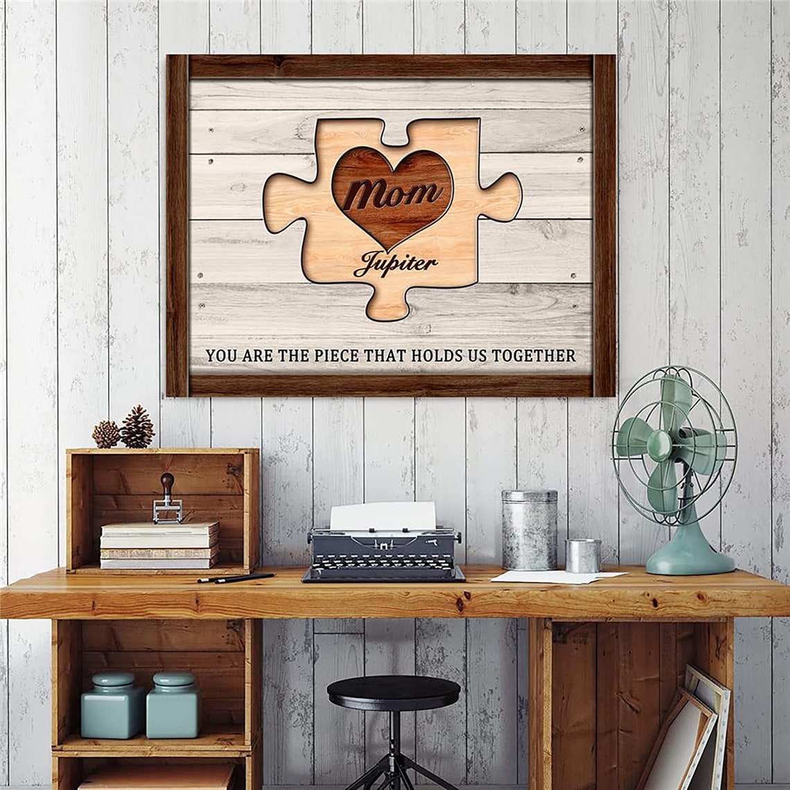 Personalized Mom Puzzle Piece Holds Us Together Family Gift Poster - Image 4