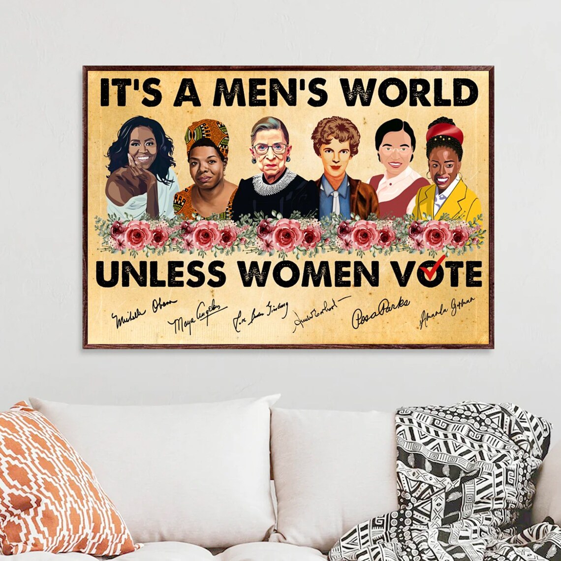 It's a Men's World Unless Women Vote Heroines Portrait Poster - Image 3