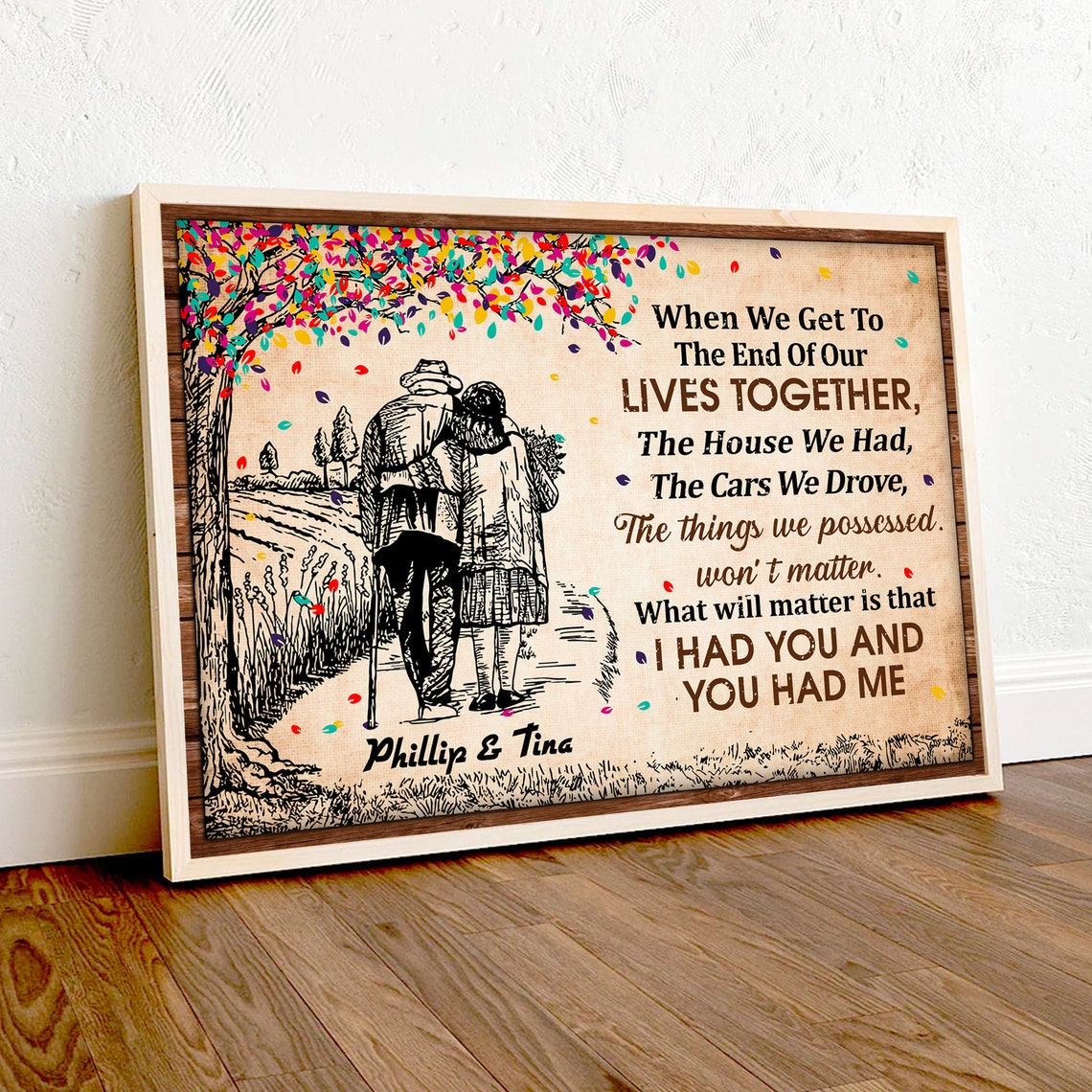 Personalized When We Get To The End Old Couple Sketch Postercanvas Family Old Couple Couple Gift - Image 4