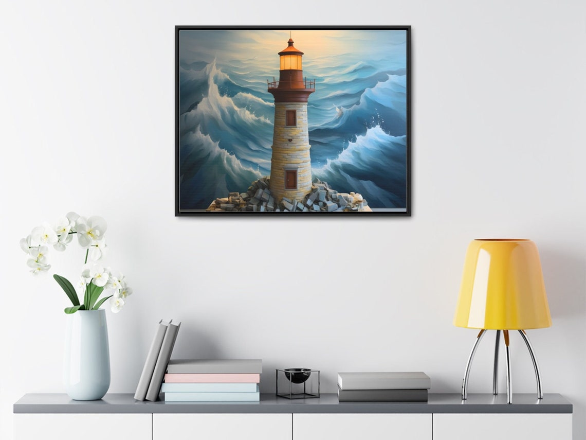 Framed Lighthouse 3d Art Print Modern Art Print Art Deco Boho 3d Painting Art Print Modern Contemporary Art