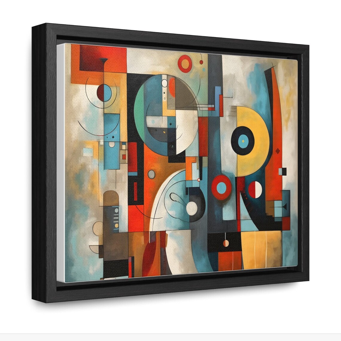 Colorful Circles Geometric Abstract Retro Modern Style Art Poster - Image 2