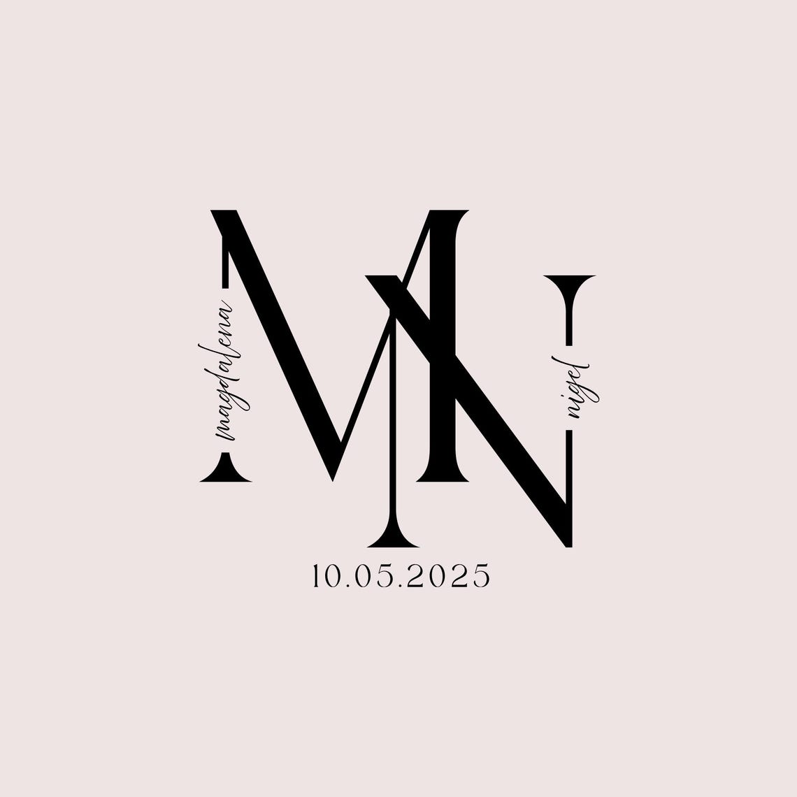 Personalized Couple Initials Monogram Logo Wedding Date Poster