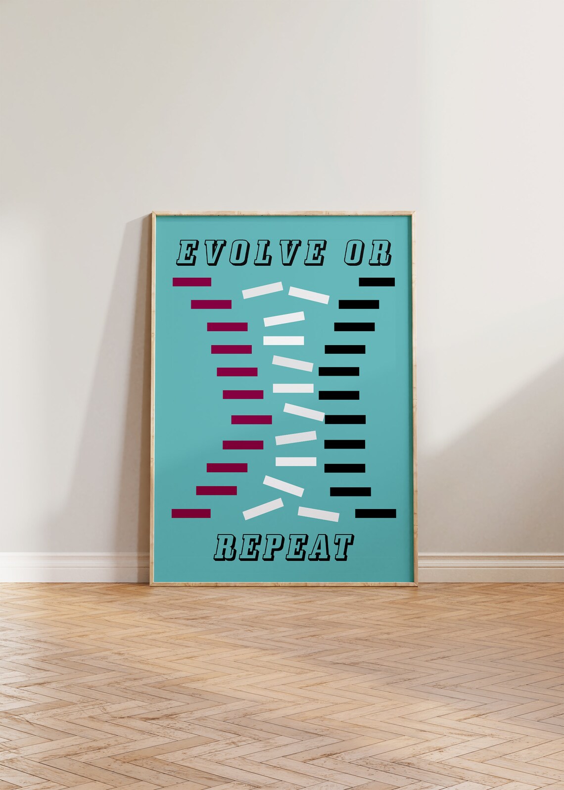 Evolve Or Repeat Retro Quote Art Print