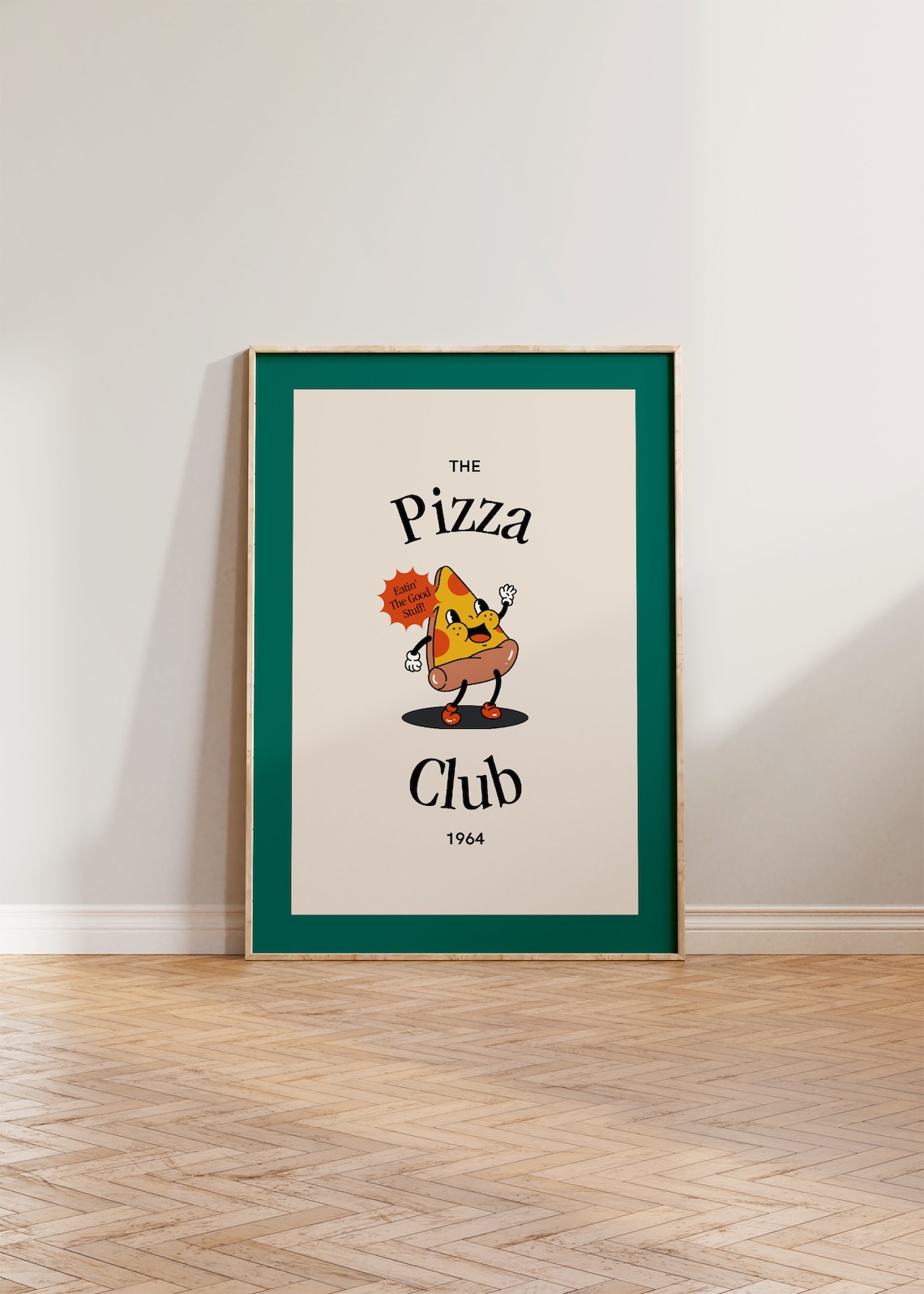 Retro Pizza Poster, Vintage Italian Food Decor