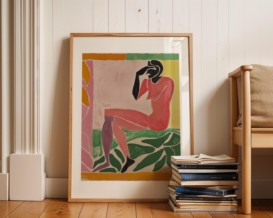 Matisse-Inspired Seated Figure Colorful Cutout Modern Art Poster - Image 3
