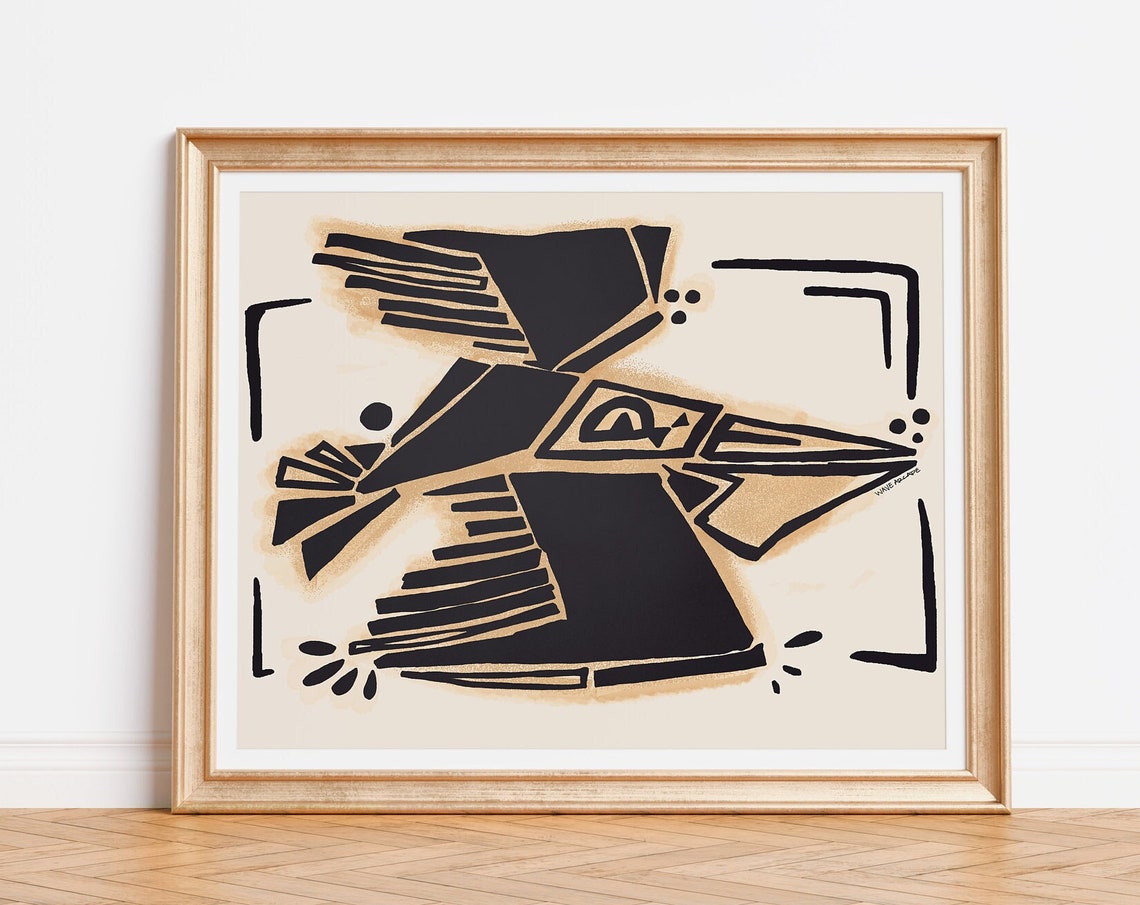 The Pelican Abstract Geometric Coastal Bird Minimalist Art Poster