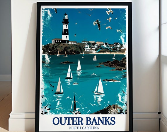 Outer Banks Art Collection Hatteras Island Art Collection Cape Hatteras Lighthouse Travel Wall Art Hatteras Island Travel Prints