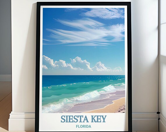 Siesta Key Wall Art Turtle Beach Print Siesta Key Travel Print Turtle Beach Travel Poster And Decor