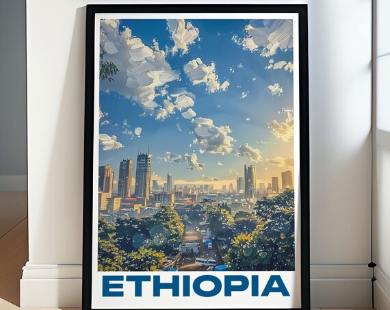 Ethiopia Poster Addis Ababa Artwork Addis Ababa Art Print And Travel Poster Addis Ababa Decor And Personalized Gifts