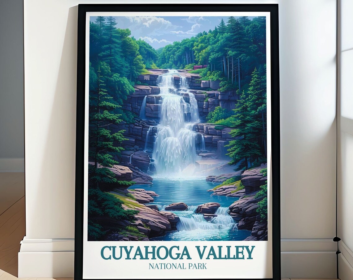 Cuyahoga Valley National Park Brandywine Falls Bridge Poster