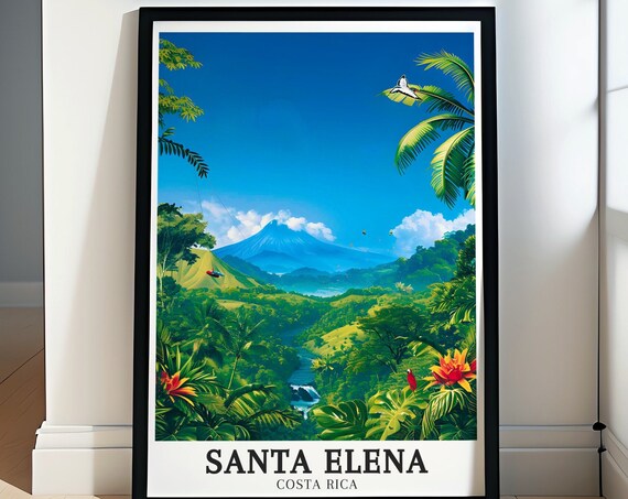 Santa Elena Arenal Volcano Zipline Jungle River Valley View Poster