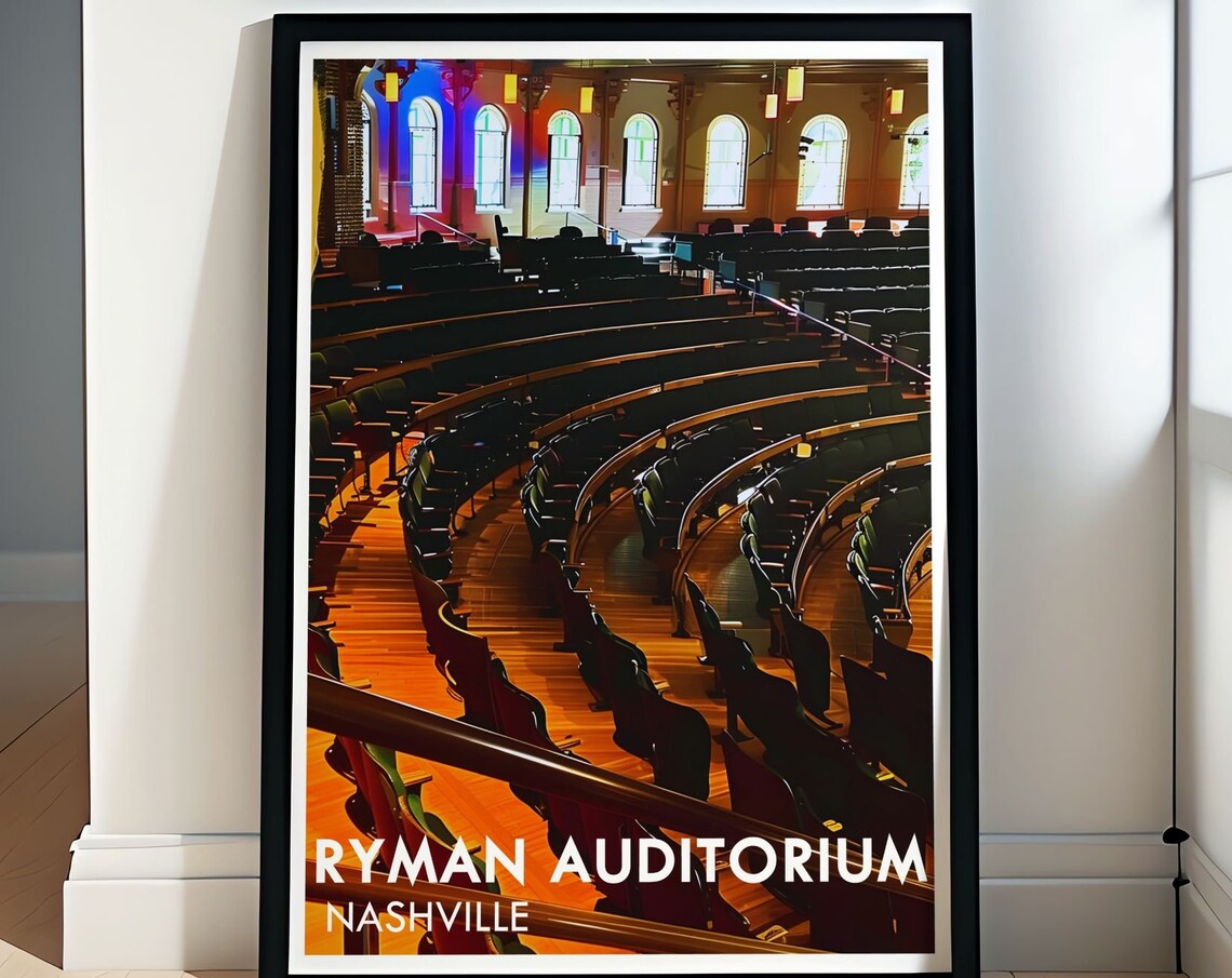 Ryman Auditorium Pews Stained Glass Nashville Concert Hall Poster